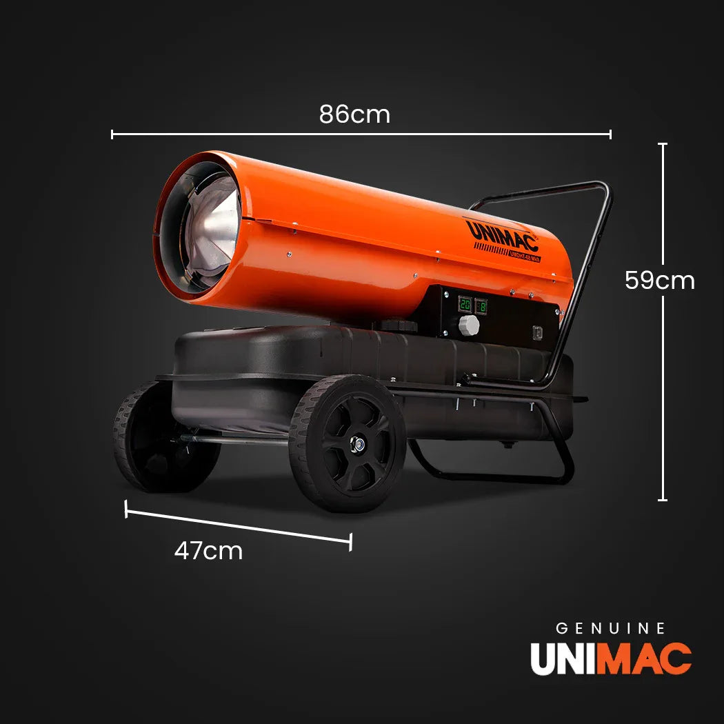 UNIMAC 30KW Portable Industrial Diesel Direct Forced Air Space Heater - Mekamart Australia