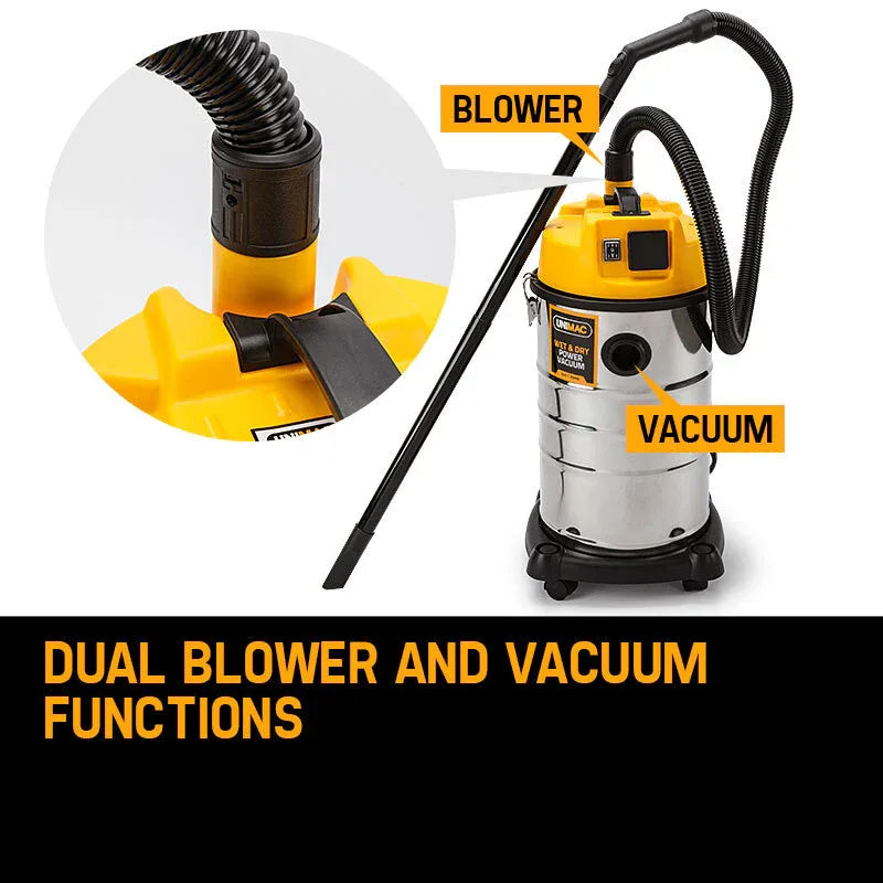 UNIMAC 30L Wet and Dry Vacuum Cleaner Blower Bagless 2000W Drywall Vac - Mekamart Australia