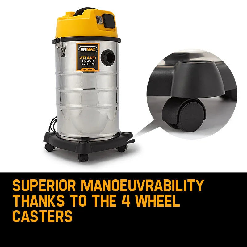 UNIMAC 30L Wet and Dry Vacuum Cleaner Blower Bagless 2000W Drywall Vac - Mekamart Australia