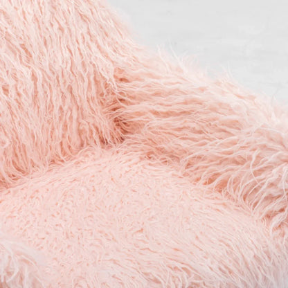 Fluffy Office Chair Faux Fur Modern Swivel Desk Chair for Women And Girls-Pink - Mekamart Australia
