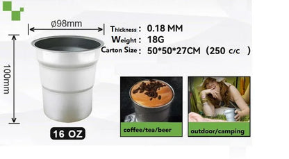 Aluminium coffee/beer cup - Mekamart Australia
