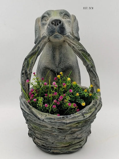 Dog with basket Planter - Mekamart Australia