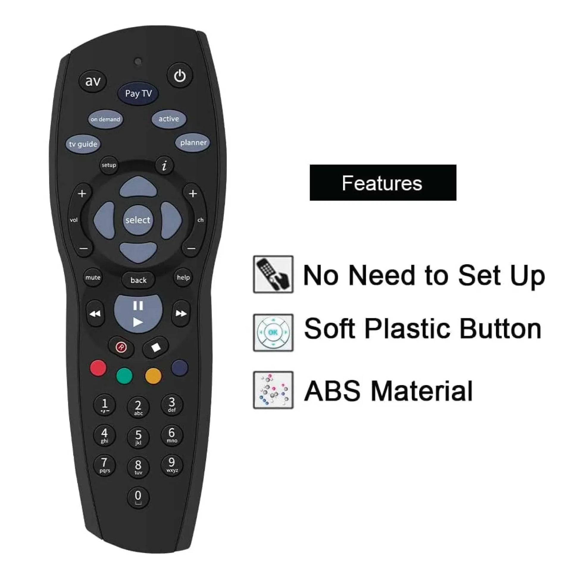PayTV Remote Control Compatible with Foxtel Standard IQ IQ2 IQ3 IQ4 HD - Black - Mekamart Australia