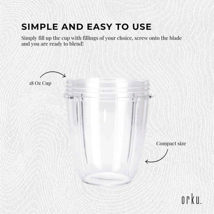 For Nutribullet Small Short Little 18 Oz Cup - For 600W + 900W Model Replacement - Mekamart Australia