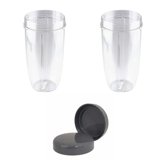 For Nutribullet 2 Tall Cups + 2 Stay Fresh Lid For Nutri 600 and 900 Models - Mekamart Australia