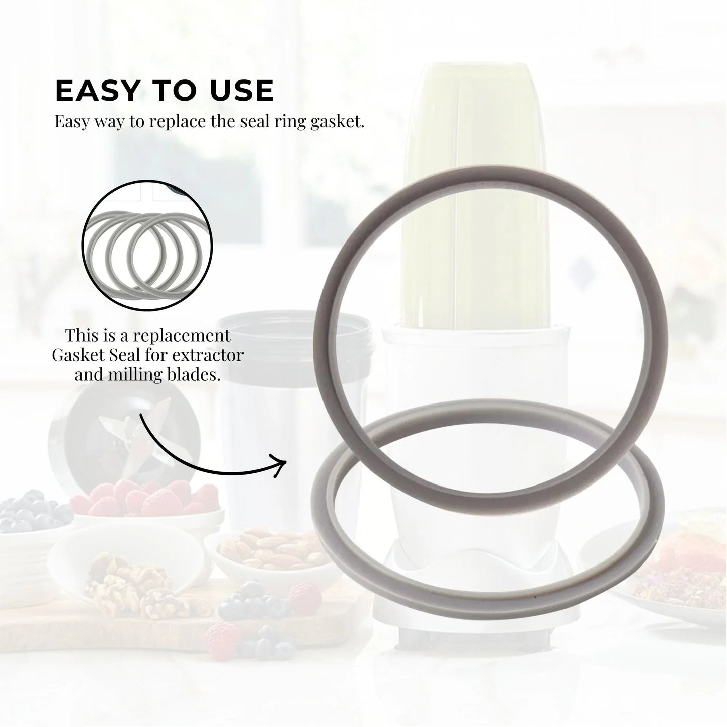 3x For Nutribullet Gasket Seals Grey Ring For 900W - Most 600W 1200W Blade - Mekamart Australia