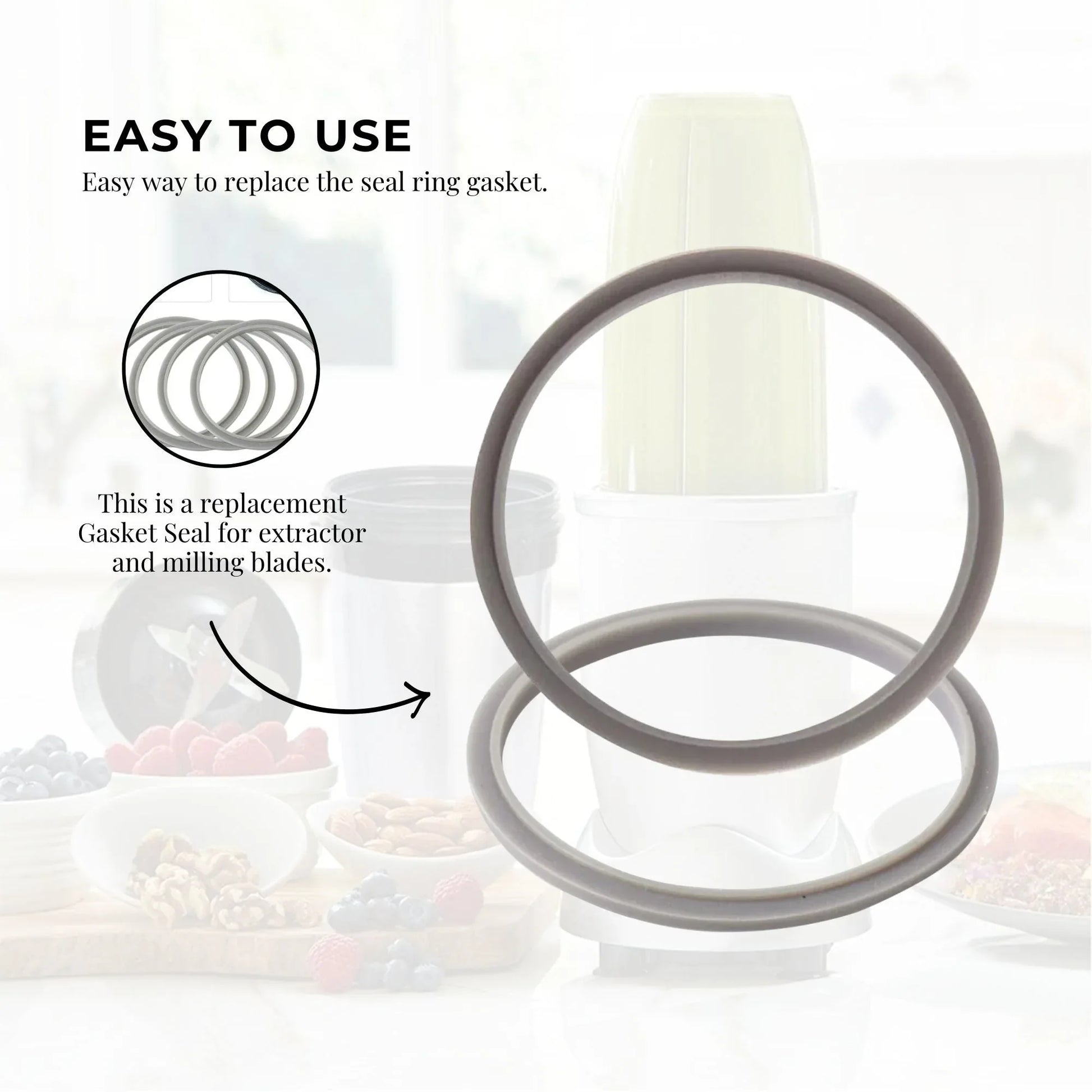 3x For Nutribullet Gasket Seals Grey Ring For 900W - Most 600W 1200W Blade - Mekamart Australia