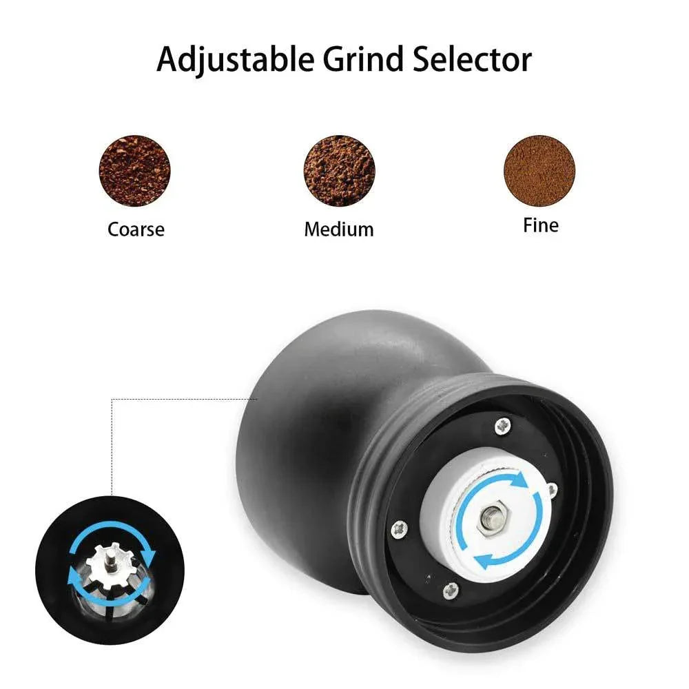 Coffee Bean Grinder - Manual Hand Stainless Ceramic Burr Core Glass Jar Nut Mill - Mekamart Australia