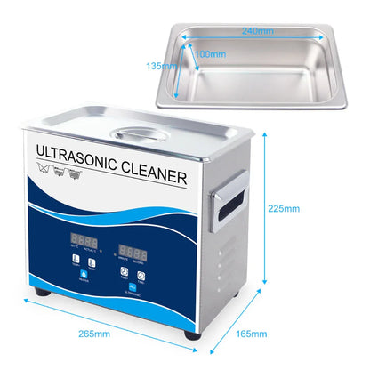 3.2L Digital Ultrasonic Cleaner Jewelry Ultra Sonic Bath Degas Parts Cleaning - Mekamart Australia