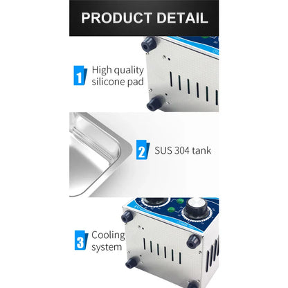 3.2L Digital Ultrasonic Cleaner Jewelry Ultra Sonic Bath Degas Parts Cleaning - Mekamart Australia