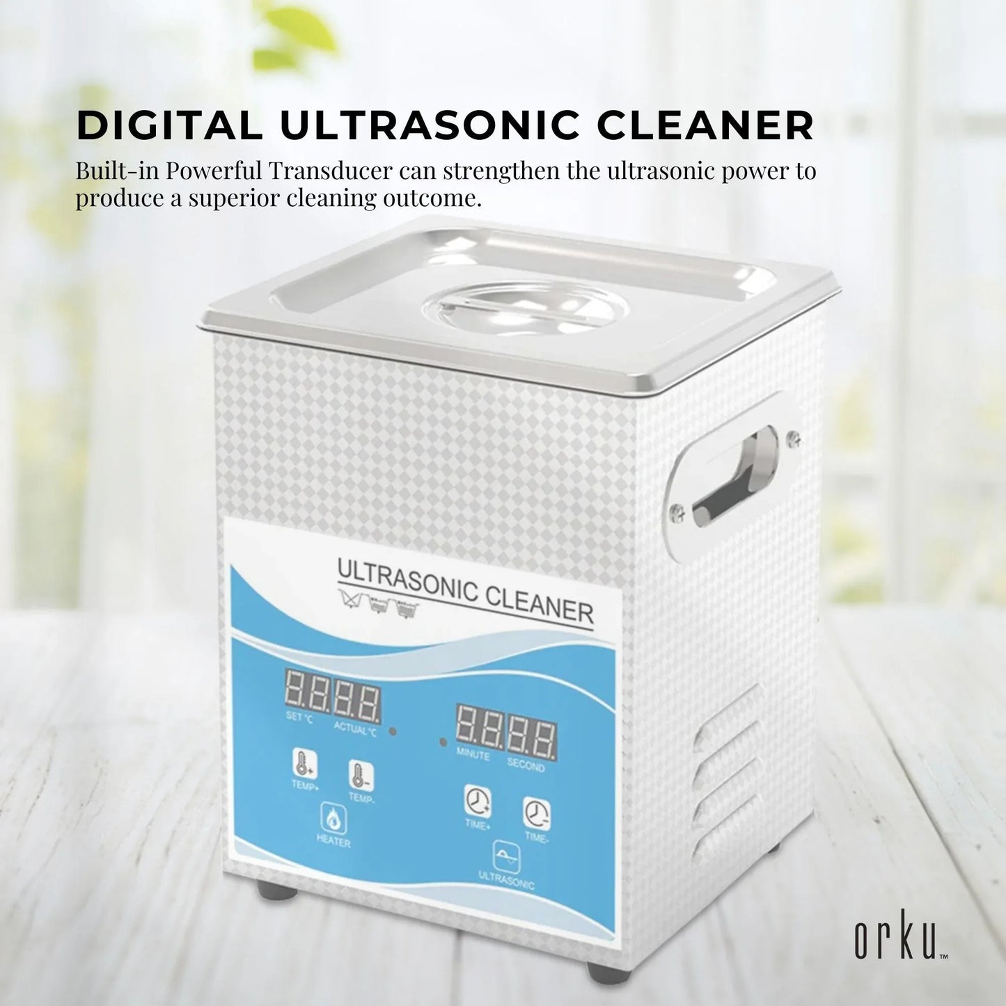 2L Digital Ultrasonic Cleaner Jewelry Ultra Sonic Bath Degas Parts Cleaning - Mekamart Australia