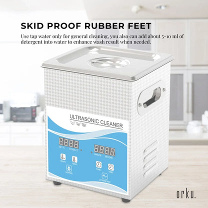 2L Digital Ultrasonic Cleaner Jewelry Ultra Sonic Bath Degas Parts Cleaning - Mekamart Australia