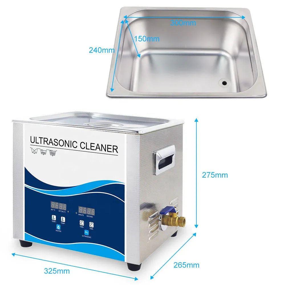 15L Digital Ultrasonic Cleaner Jewelry Ultra Sonic Bath Degas Parts Cleaning - Mekamart Australia