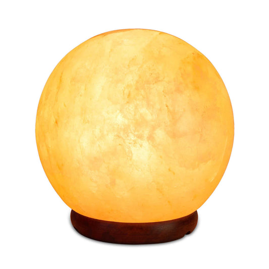 12V 12W 5" Ball Himalayan Pink Salt Lamp Carved Rock Crystal Light Bulb On/Off - Mekamart Australia