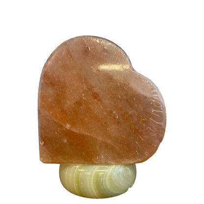 12V 12W Heart Himalayan Pink Salt Lamp Carved Rock Crystal Light Bulb On/Off Switch - Mekamart Australia
