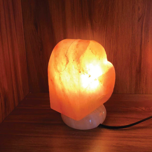 12V 12W Heart Himalayan Pink Salt Lamp Carved Rock Crystal Light Bulb On/Off Switch - Mekamart Australia