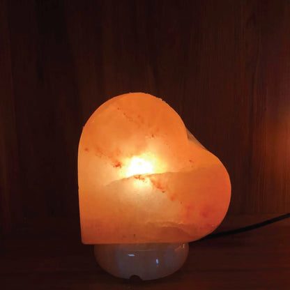 12V 12W Heart Himalayan Pink Salt Lamp Carved Rock Crystal Light Bulb On/Off Switch - Mekamart Australia