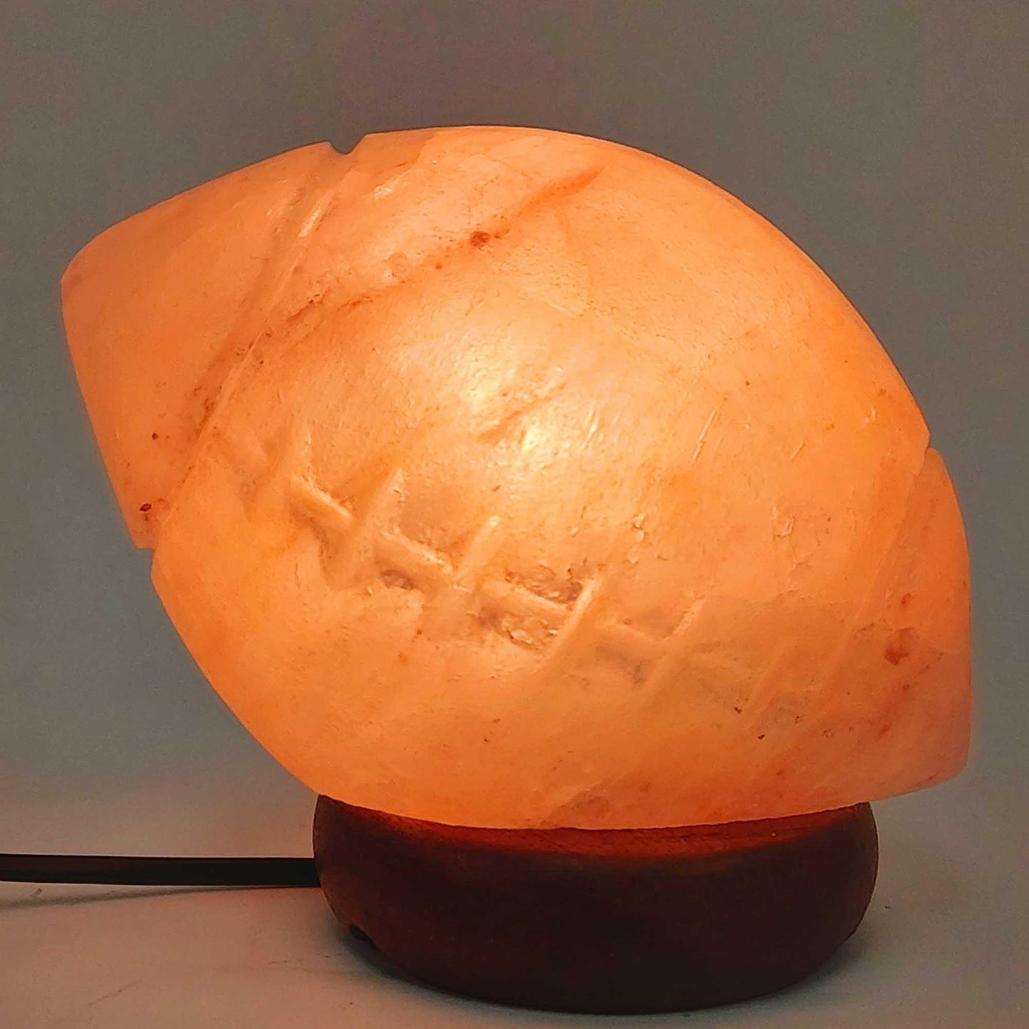 12V 12W Rugby Himalayan Pink Salt Lamp Carved Footy Rock Crystal Light Bulb On/Off - Mekamart Australia