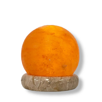 USB Himalayan Salt Lamp - Ball Sphere Carved Shape Pink Crystal Rock LED Light - Mekamart Australia