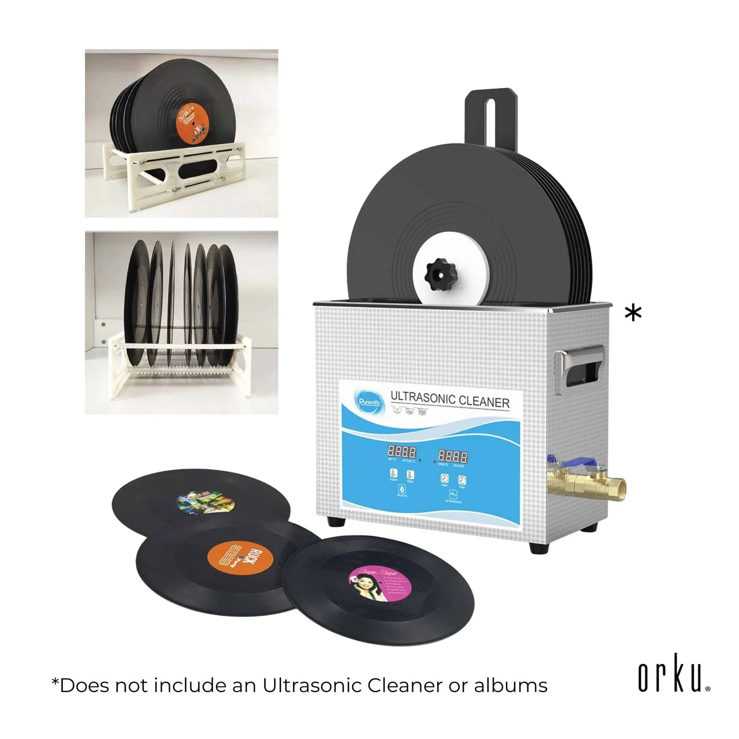 Alloy Vinyl Record Cleaning Stand Drying Rack For Ultrasonic Cleaner Disc Bracket - Mekamart Australia