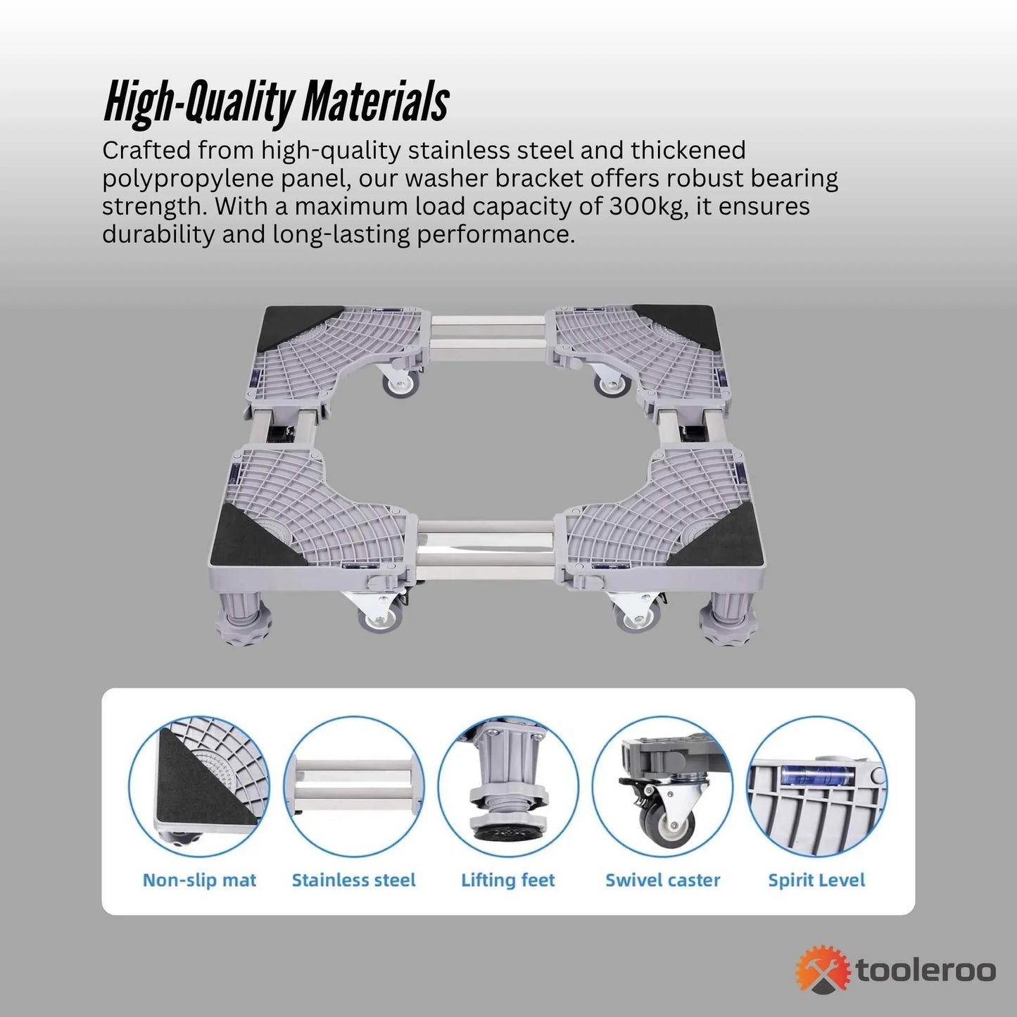 Adjustable Appliance Base Stand - Lock Wheel Trolley For Washing Machine Fridge - Mekamart Australia
