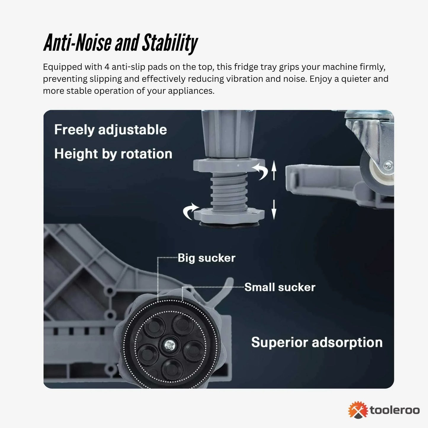 Adjustable Appliance Base Stand - Lock Wheel Trolley For Washing Machine Fridge - Mekamart Australia