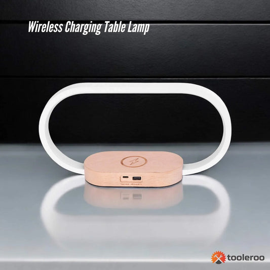 Wireless Phone Charger Table Lamp - USB Port Charging Bedside Light With Clock - Mekamart Australia