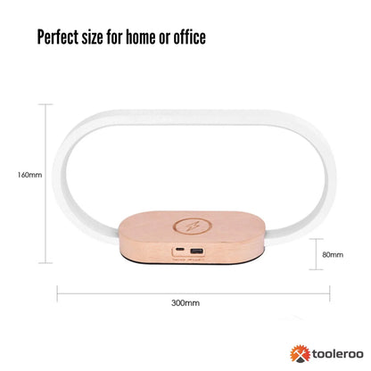 Wireless Phone Charger Table Lamp - USB Port Charging Bedside Light With Clock - Mekamart Australia