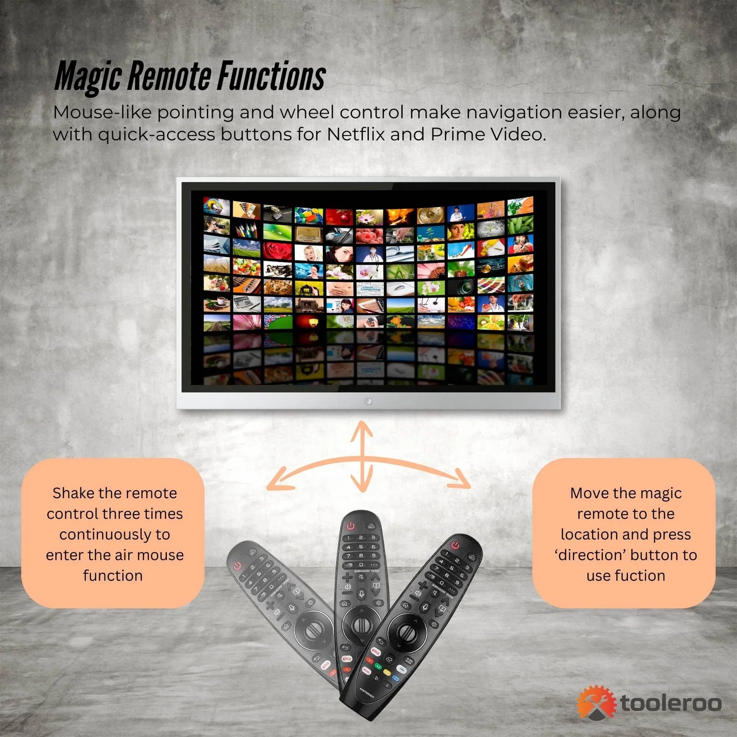 Tooleroo Smart TV Remote Control Replacement for LG Voice Magic 20GA 19BA 18BA - Mekamart Australia