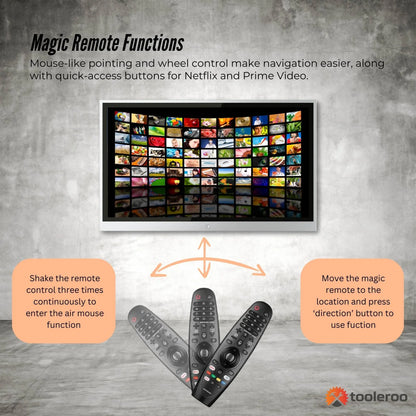 Tooleroo Smart TV Remote Control Replacement for LG Voice Magic 20GA 19BA 18BA - Mekamart Australia