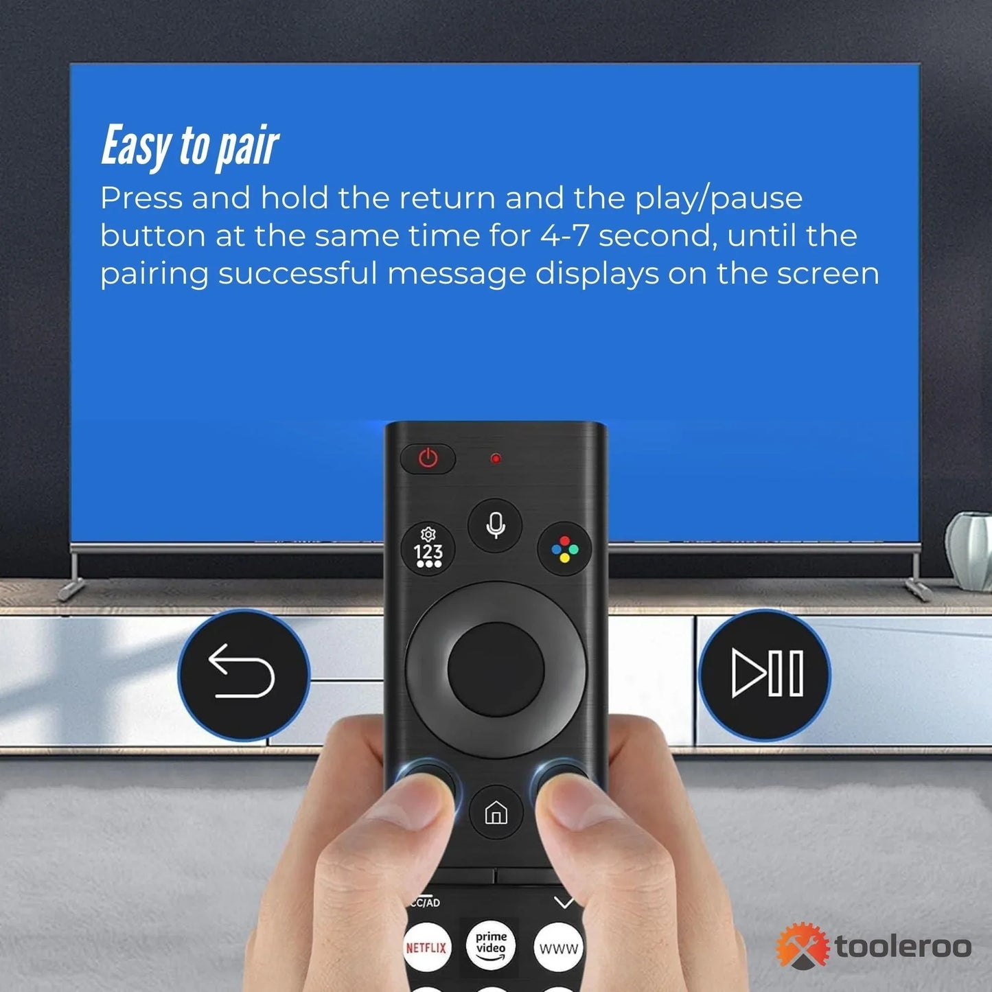 Tooleroo Smart TV Remote Control Replacement For Samsung Voice URC01910F - Mekamart Australia