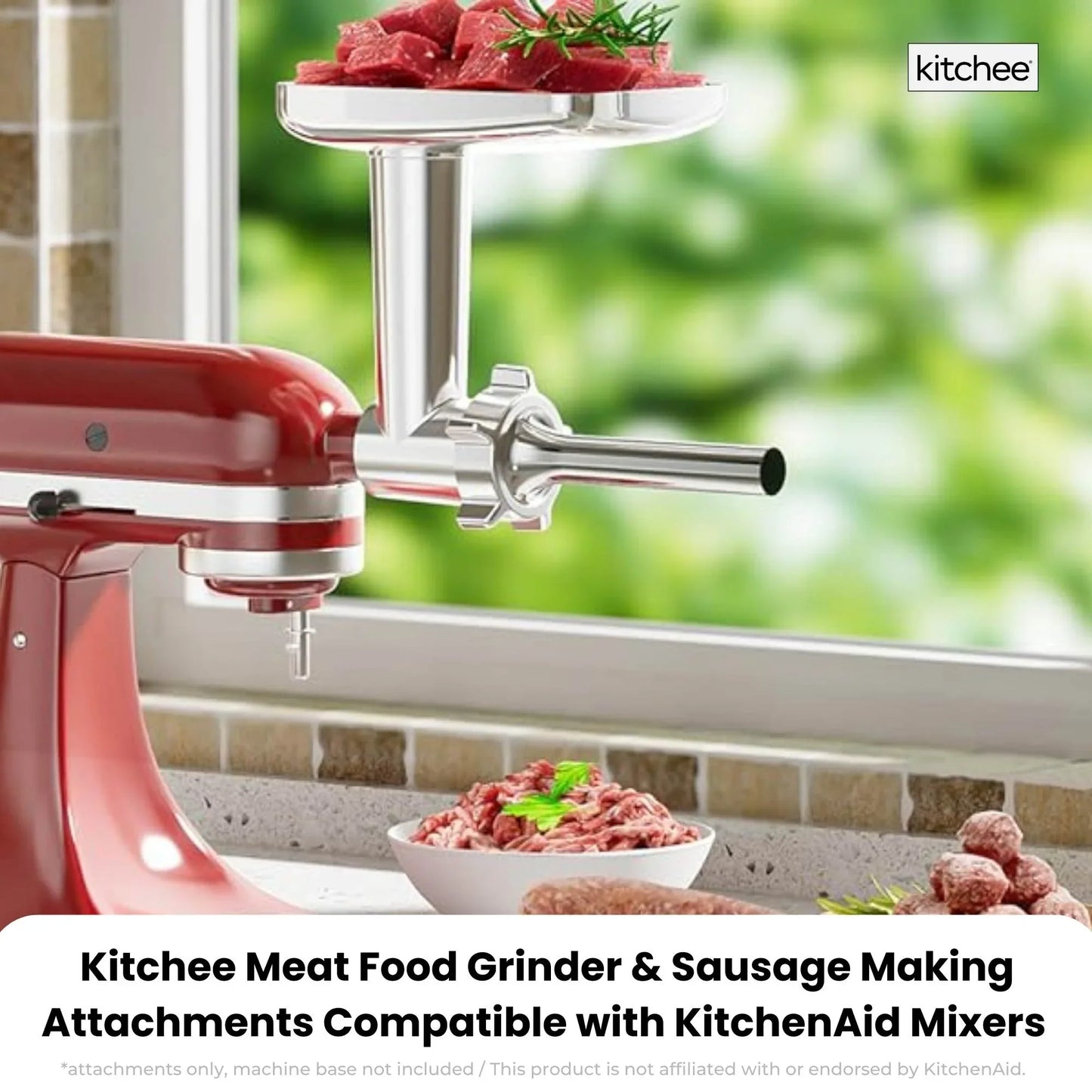 Kitchee Meat Food Grinder Sausage Attachment - Compatible with KitchenAid Mixers - Mekamart Australia