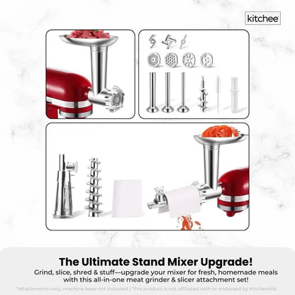 Kitchee Meat Food Grinder Sausage Attachment - Compatible with KitchenAid Mixers - Mekamart Australia