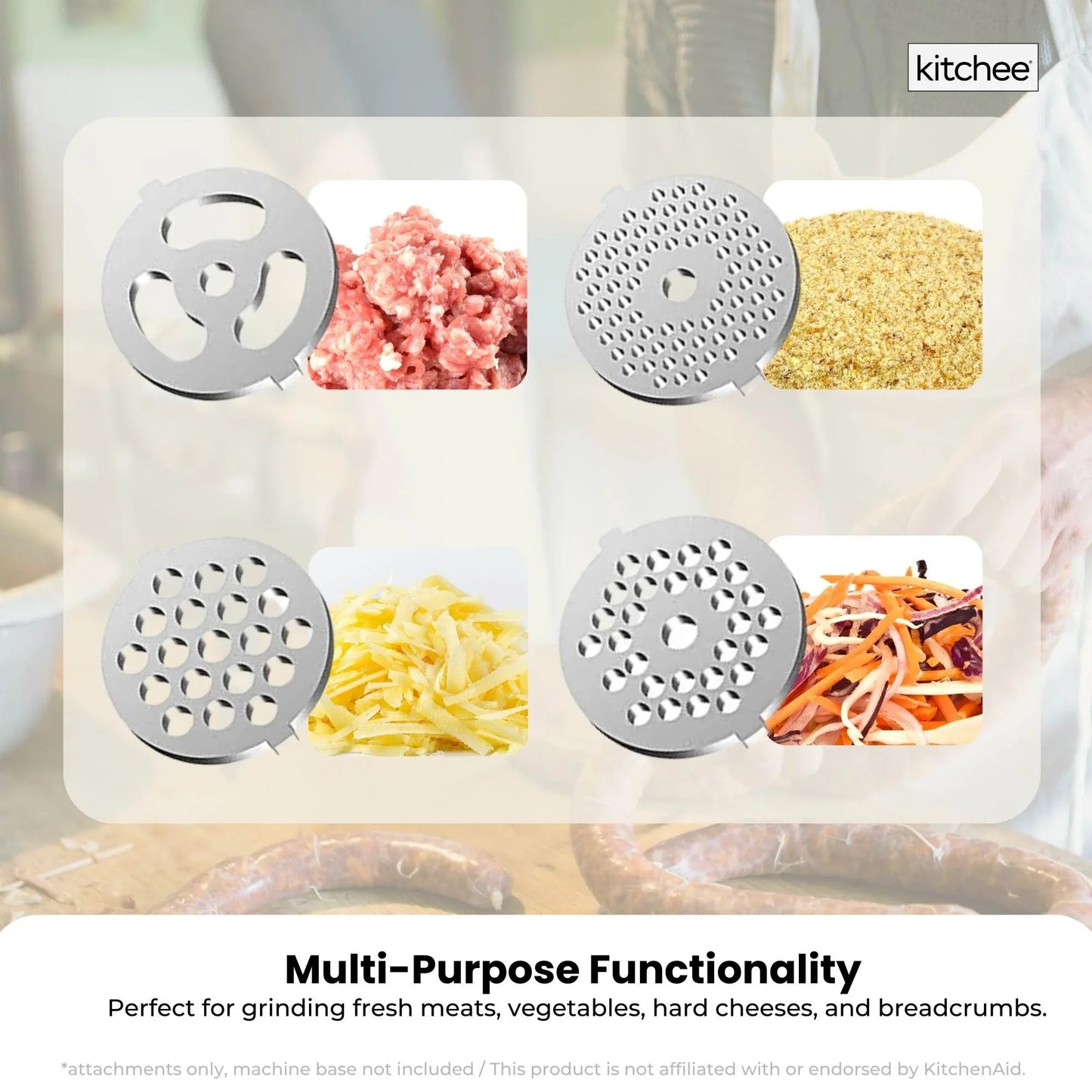 Kitchee Meat Food Grinder Sausage Attachment - Compatible with KitchenAid Mixers - Mekamart Australia