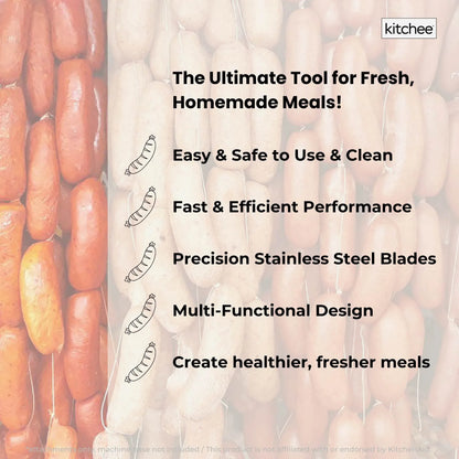 Kitchee Meat Food Grinder Sausage Attachment - Compatible with KitchenAid Mixers - Mekamart Australia