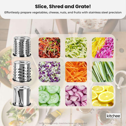 Kitchee Slicer Shredder Grater 3 Attachments - Compatible with KitchenAid Mixer - Mekamart Australia