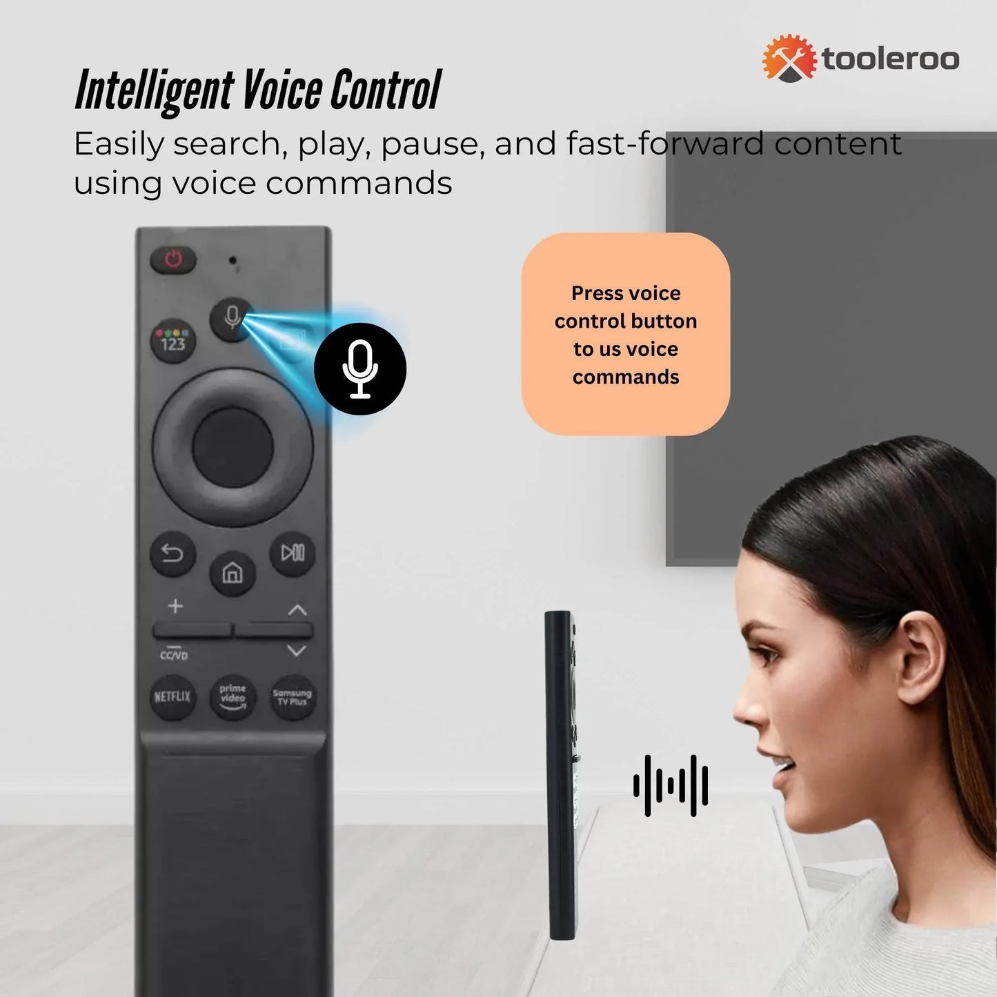 Tooleroo Smart TV Remote Control - Replacement For Samsung Voice BN59-01357F - Mekamart Australia