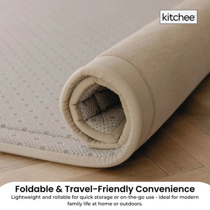 Kitchee Kids Foam Floor Play Mat 150x200cm – Padded Thick Soft Tatami Style Cream - Mekamart Australia