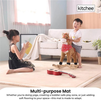 Kitchee Kids Foam Floor Play Mat 150x200cm – Padded Thick Soft Tatami Style Cream - Mekamart Australia