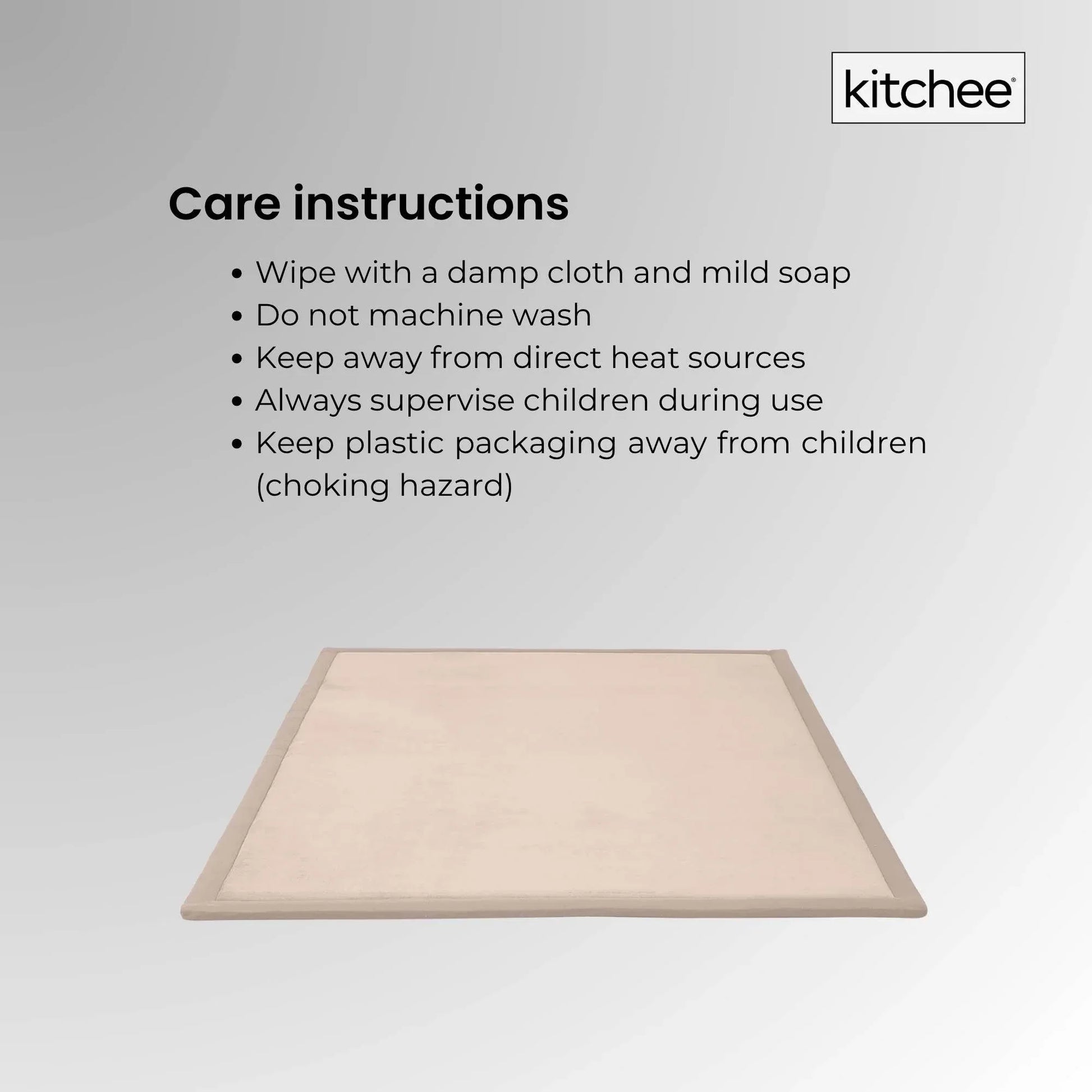 Kitchee Kids Foam Floor Play Mat 200x200cm – Padded Thick Soft Tatami Style Cream - Mekamart Australia