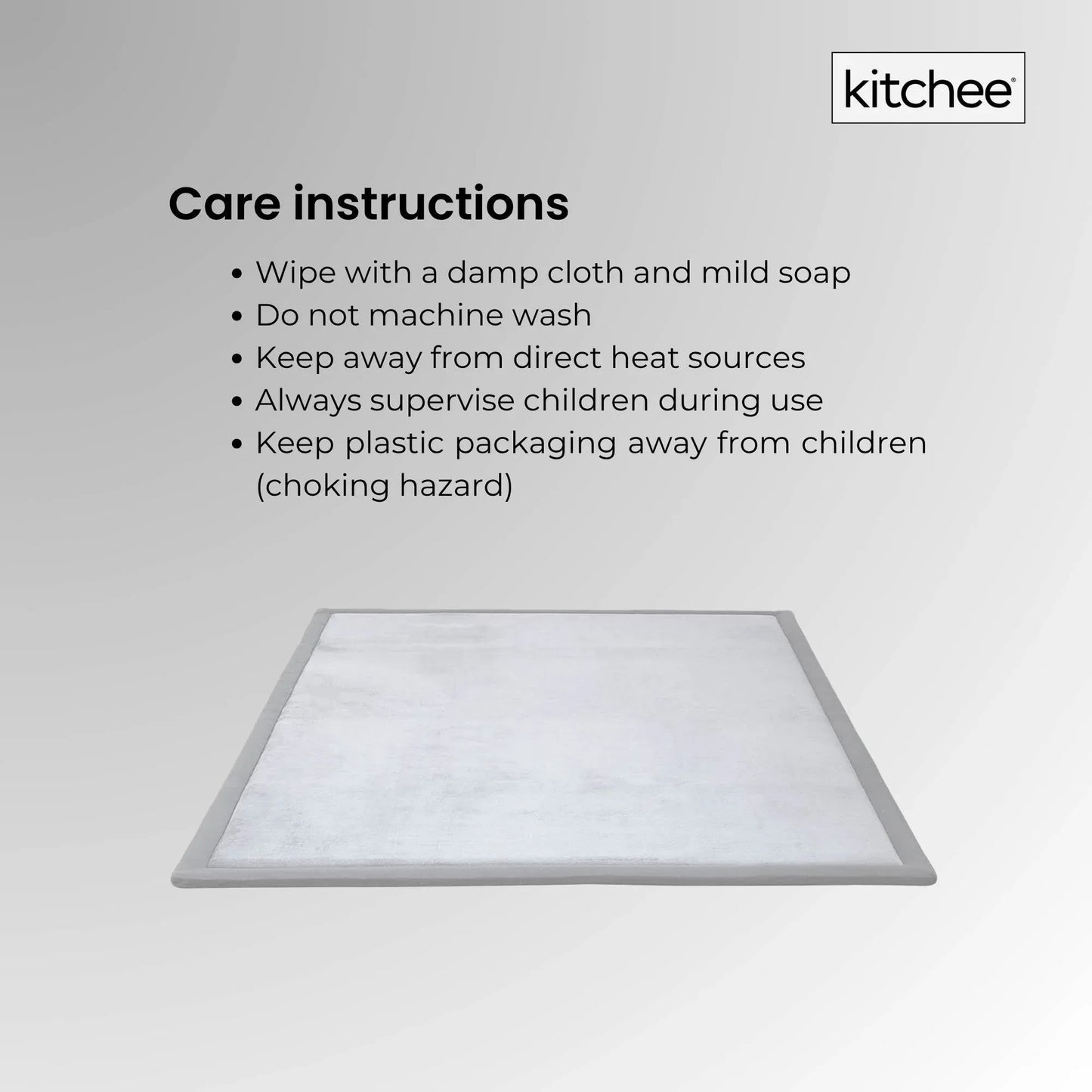 Kitchee Kids Foam Floor Play Mat 200x200cm – Padded Thick Soft Tatami Style Grey - Mekamart Australia