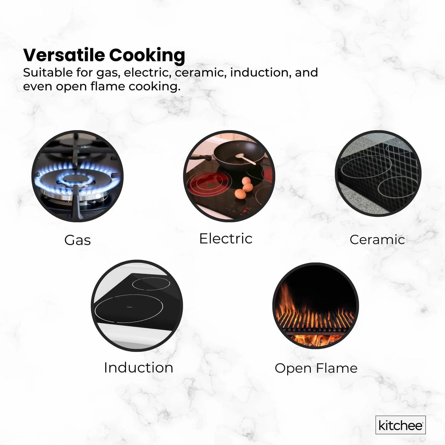 Kitchee 32cm Carbon Steel Wok Set Flat Bottom with Wood Lid + Spatula - Induction Ready - Mekamart Australia