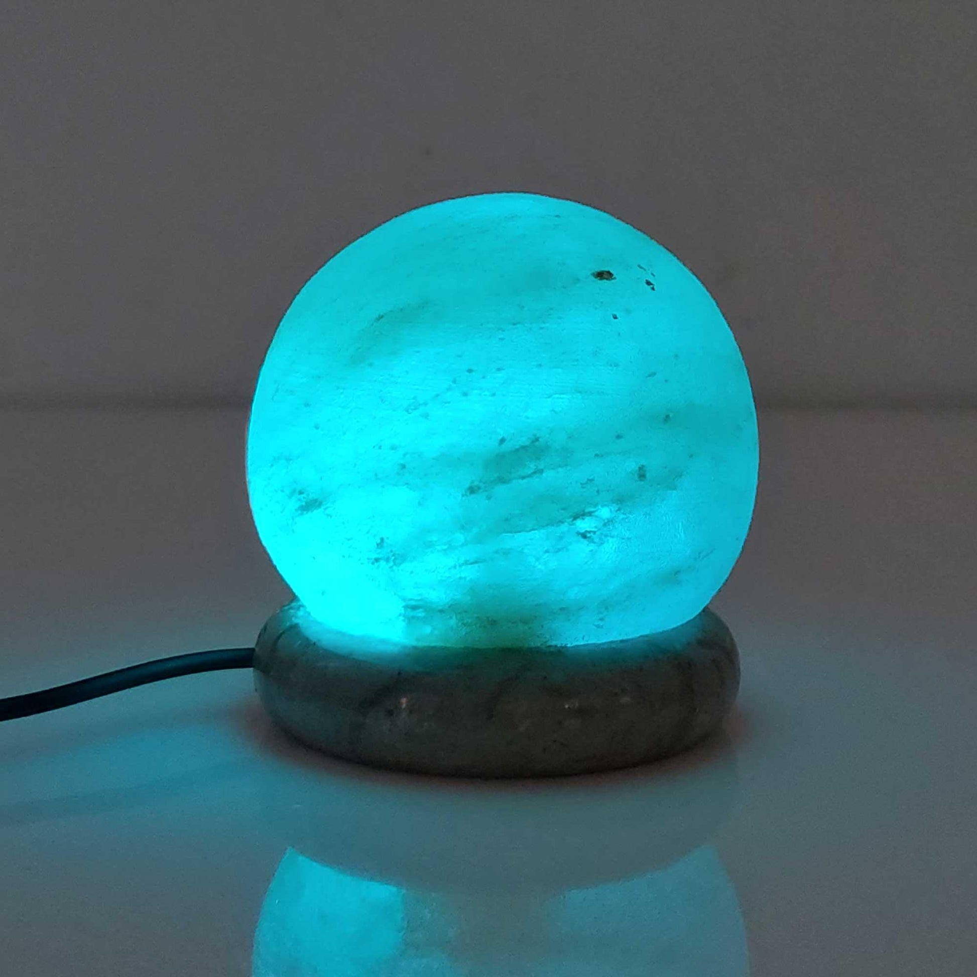 USB Colour Changing Salt Himalayan Lamp - Ball Sphere Shape Pink Rock LED Light - Mekamart Australia