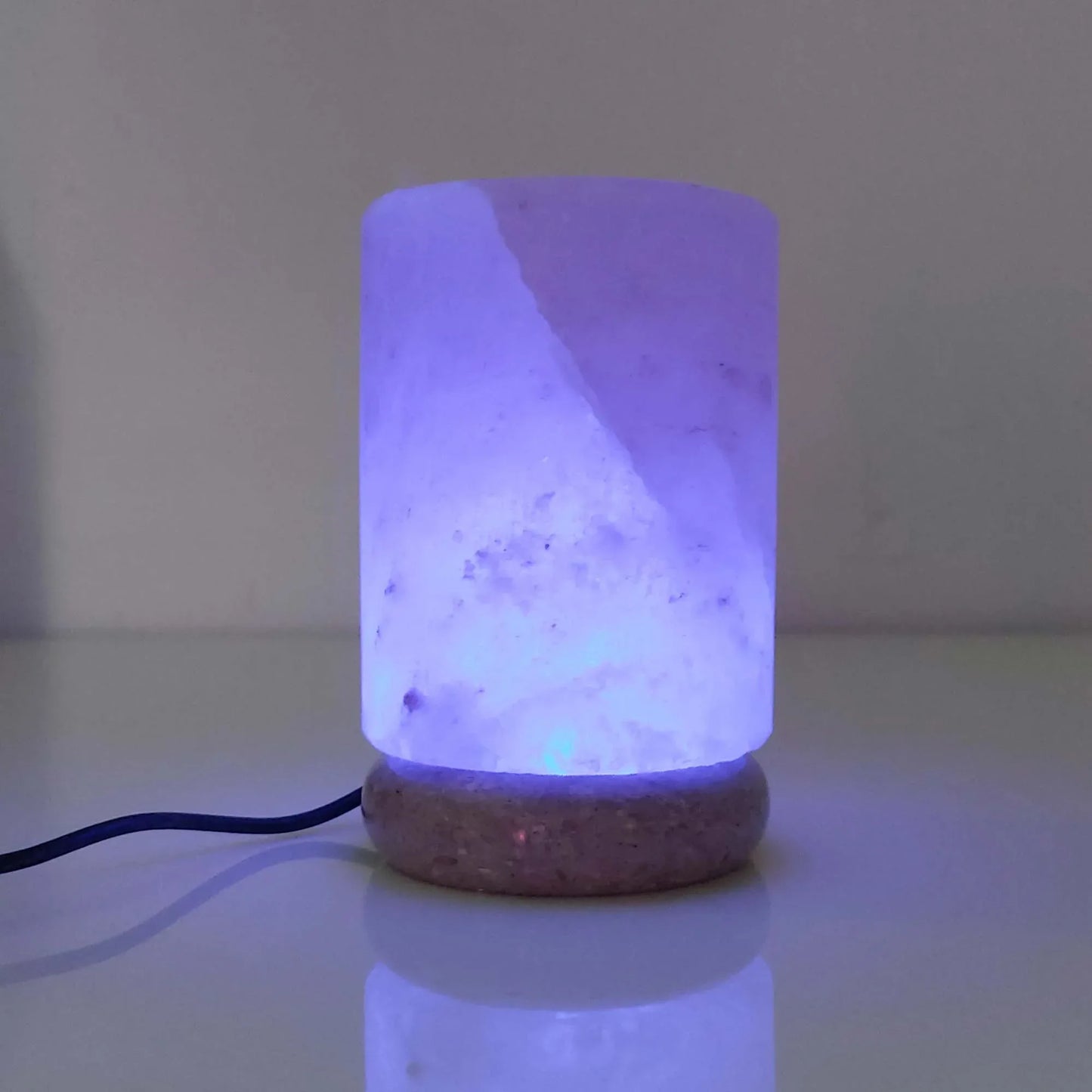 USB Colour Changing Salt Himalayan Lamp - Cylinder Shape Pink Rock LED Light - Mekamart Australia