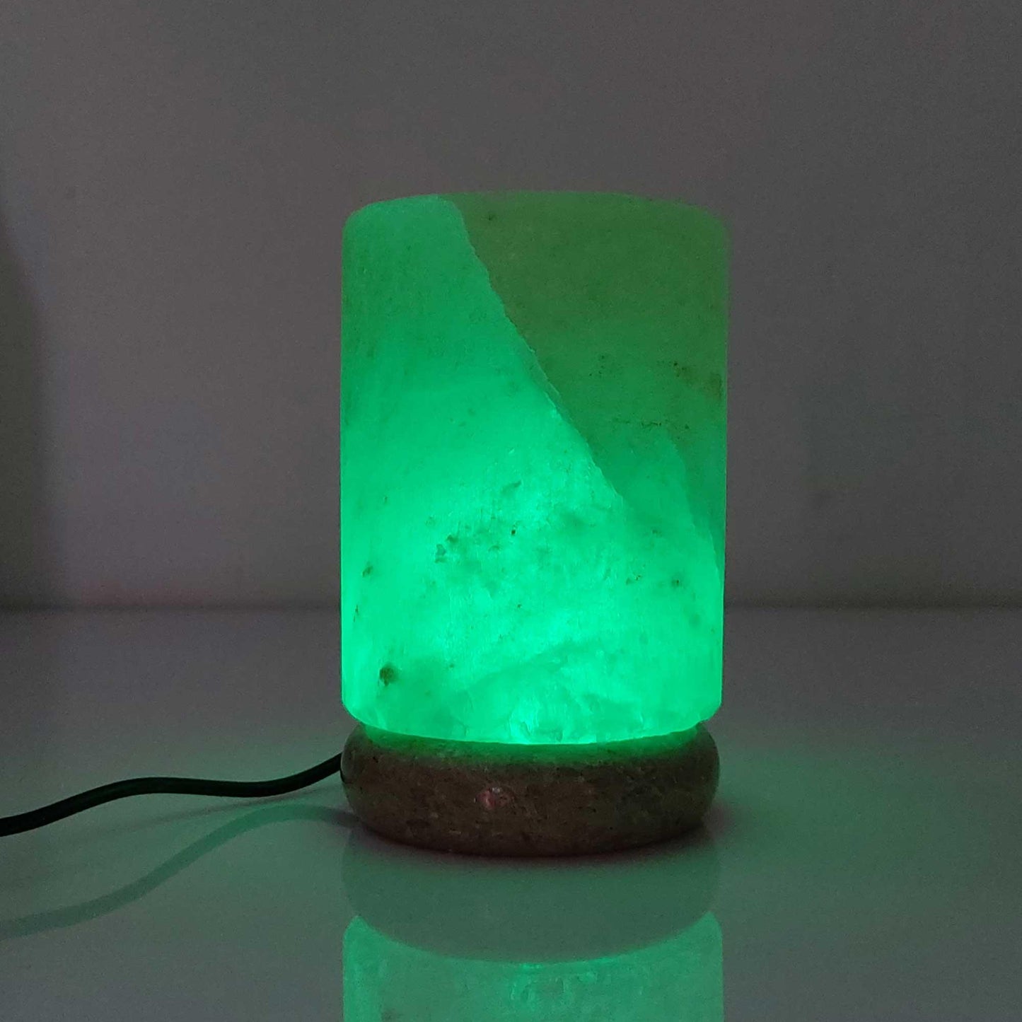 USB Colour Changing Salt Himalayan Lamp - Cylinder Shape Pink Rock LED Light - Mekamart Australia