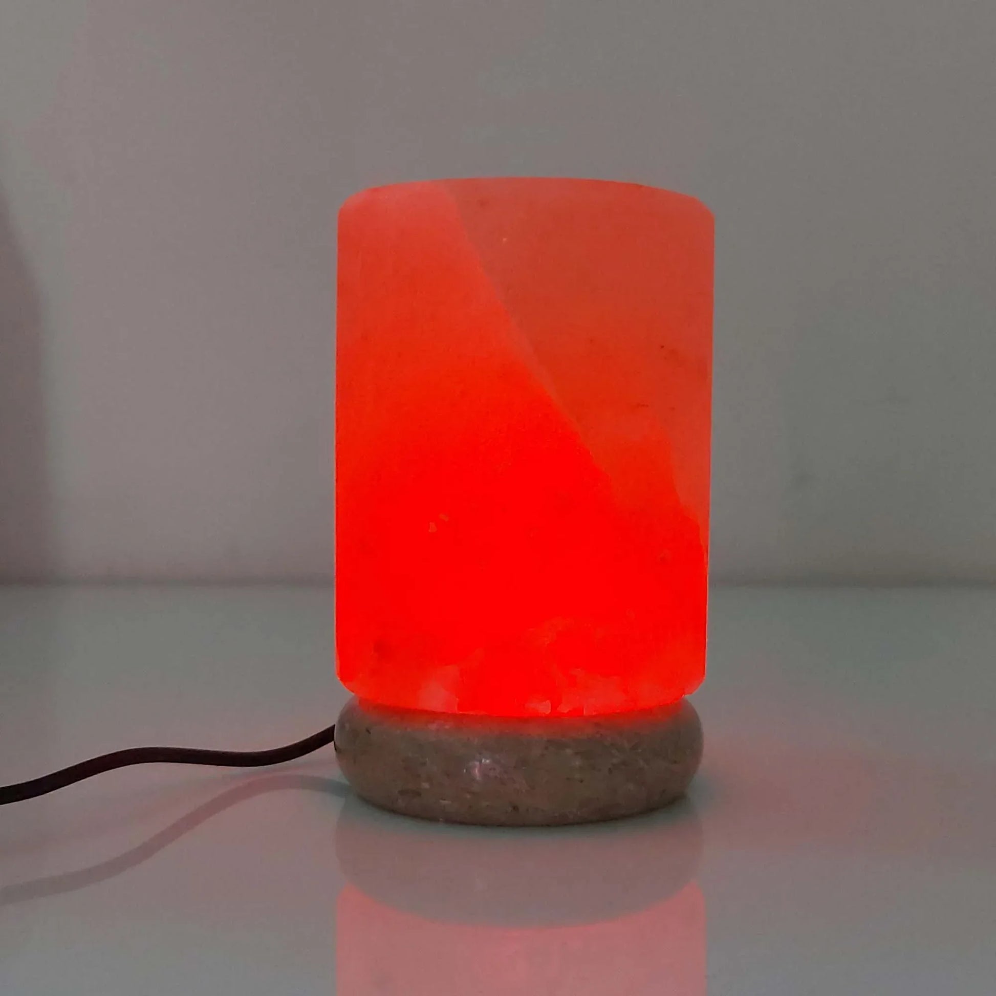 USB Colour Changing Salt Himalayan Lamp - Cylinder Shape Pink Rock LED Light - Mekamart Australia