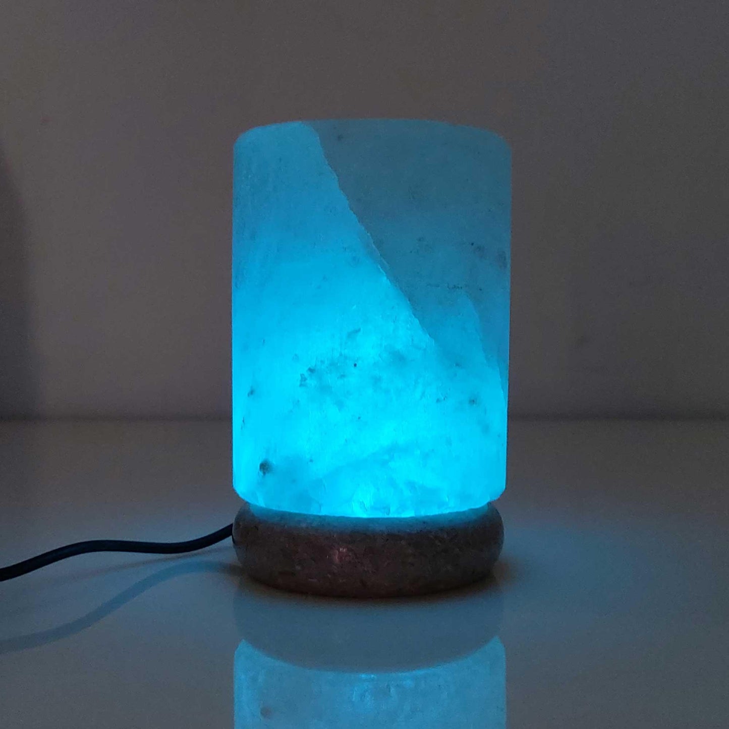USB Colour Changing Salt Himalayan Lamp - Cylinder Shape Pink Rock LED Light - Mekamart Australia