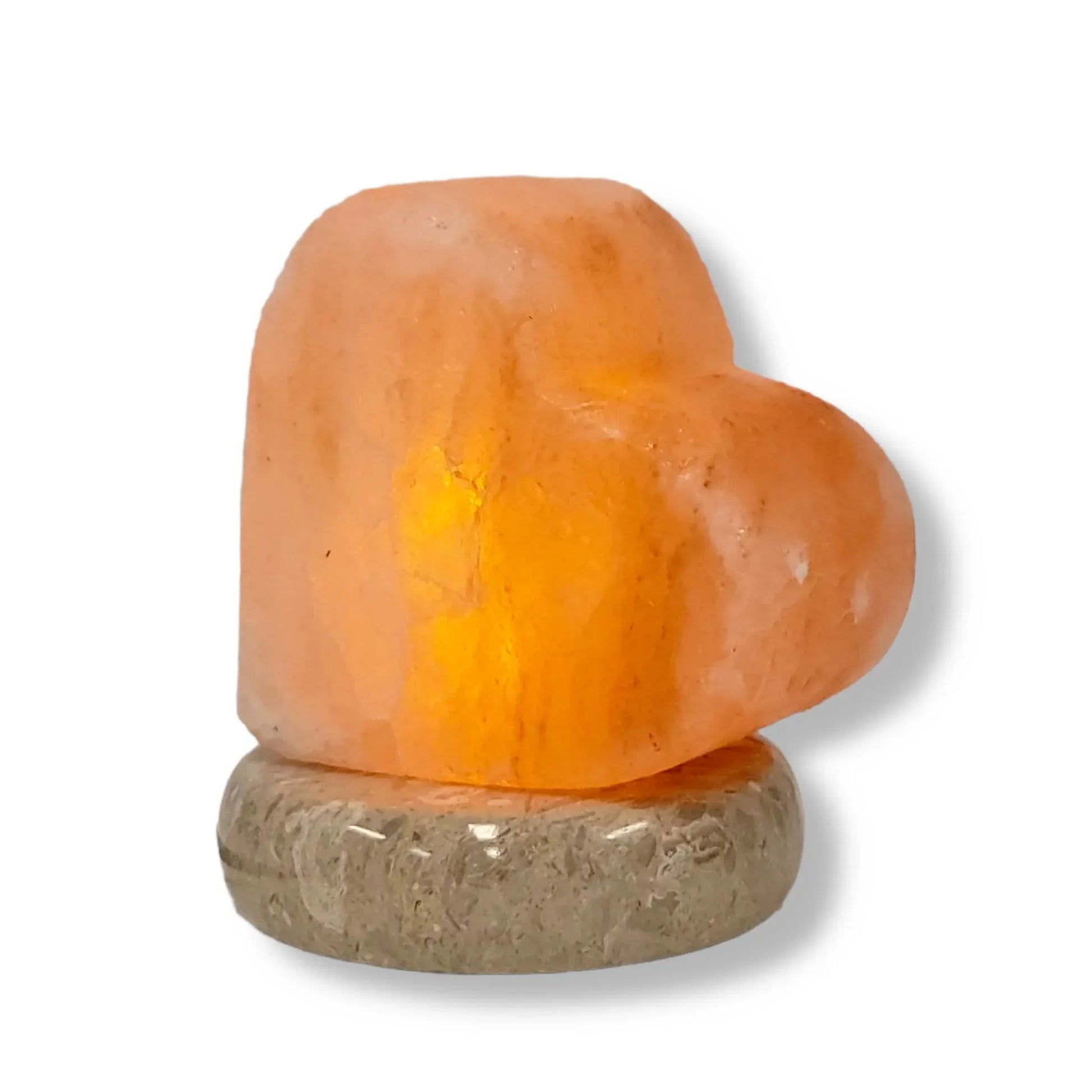 USB Colour Changing Salt Himalayan Lamp - Heart Love Shape Pink Rock LED Light - Mekamart Australia