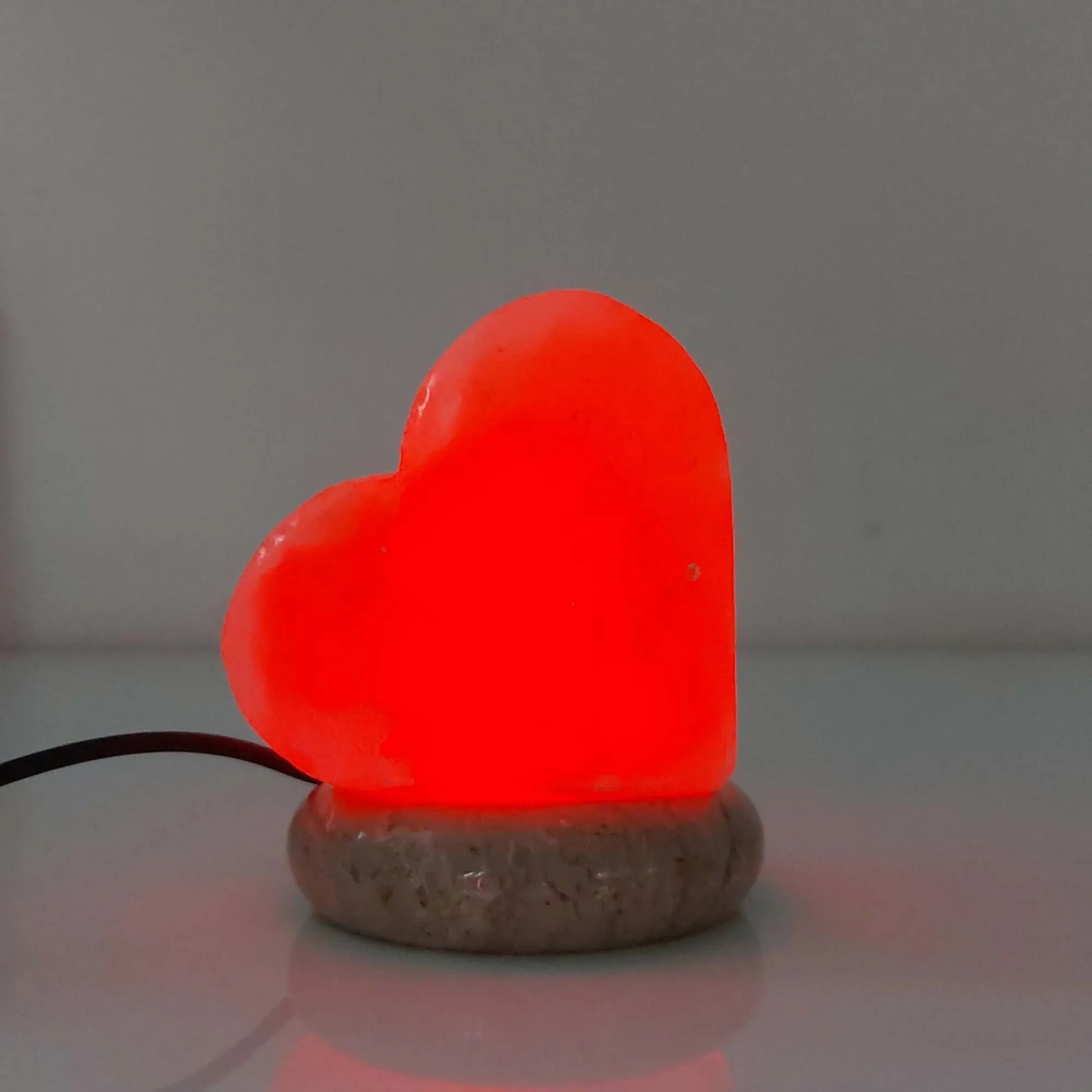 USB Colour Changing Salt Himalayan Lamp - Heart Love Shape Pink Rock LED Light - Mekamart Australia