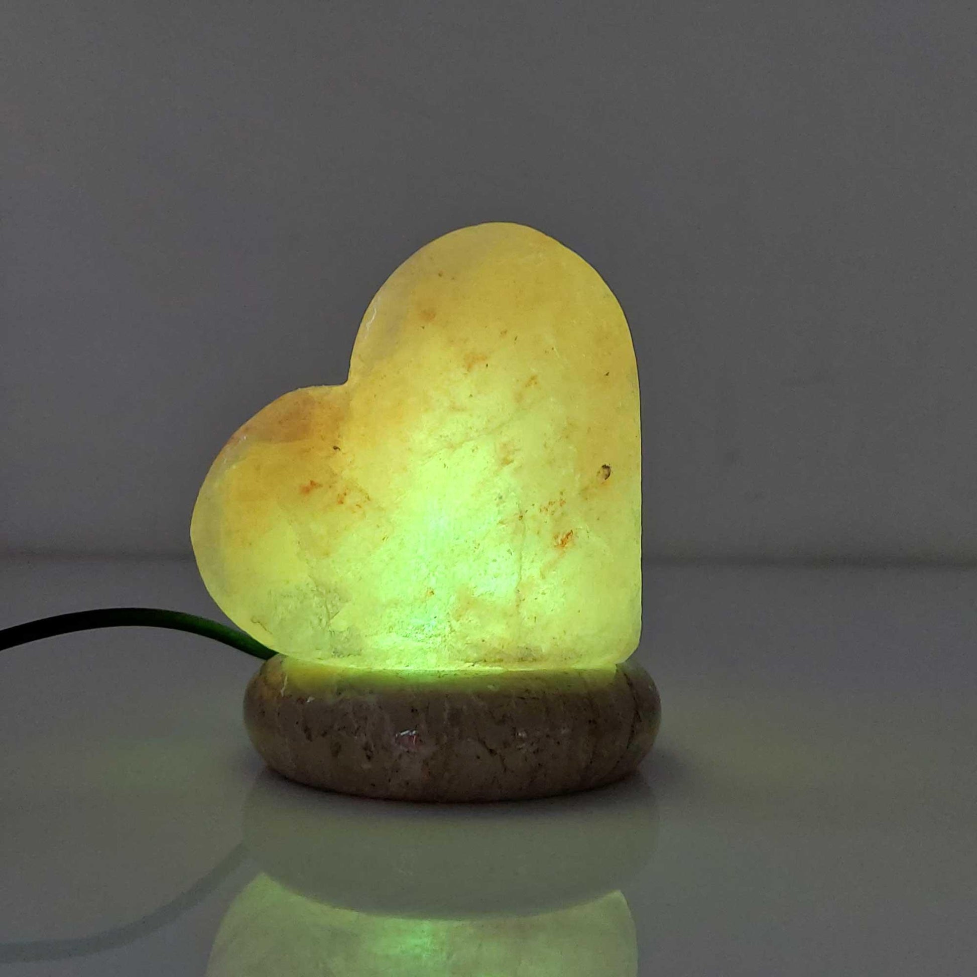 USB Colour Changing Salt Himalayan Lamp - Heart Love Shape Pink Rock LED Light - Mekamart Australia
